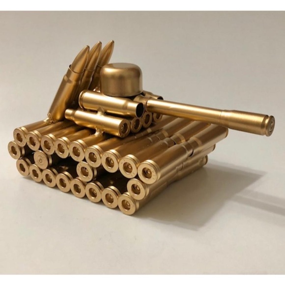 Folk-Art Military Battle Tank Made from Recycled Bullet Rifle Casings Figurine - Picture 10 of 15